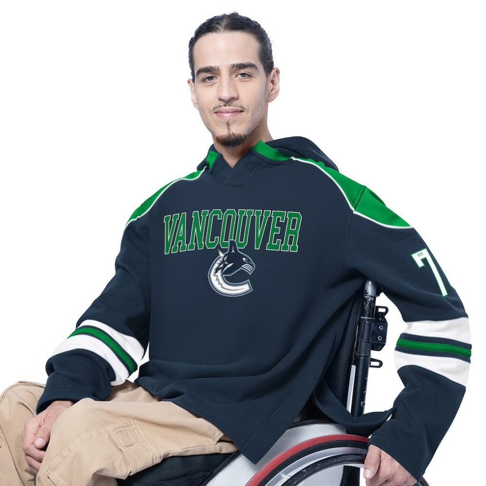 Vancouver Canucks G-III Sports by Carl Banks Adaptive Wear Lord Stanley Hooded Long Sleeve Sweatshirt Blue