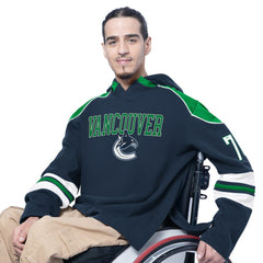 Vancouver Canucks G-III Sports by Carl Banks Adaptive Wear Lord Stanley Hooded Long Sleeve Sweatshirt Blue
