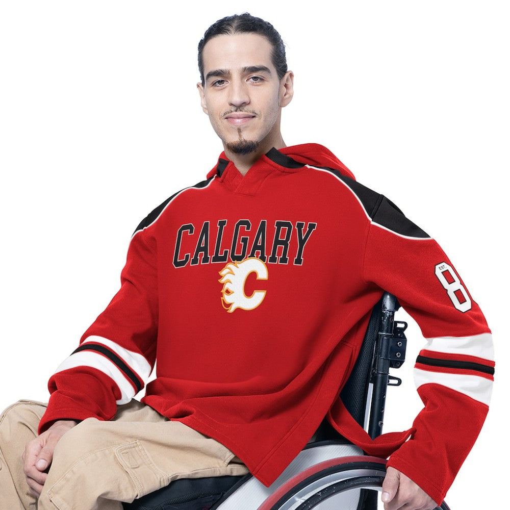 Calgary Flames G-III Sports by Carl Banks Adaptive Wear Lord Stanley Hooded Long Sleeve Sweatshirt Red