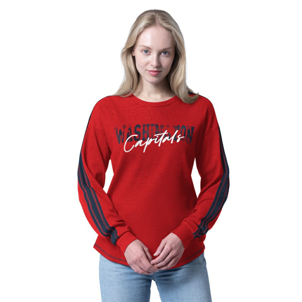 Washington Capitals G-III 4Her by Carl Banks Women's Advantage Thermal Long-Sleeve Tri-Blend T-Shirt Red