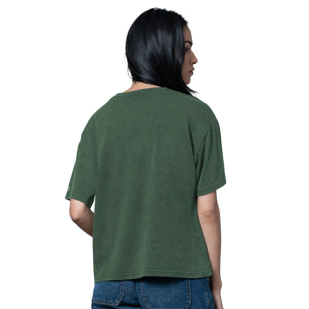 Minnesota Wild Starter Women's Oversized Hall of Fame T-Shirt Heather Green