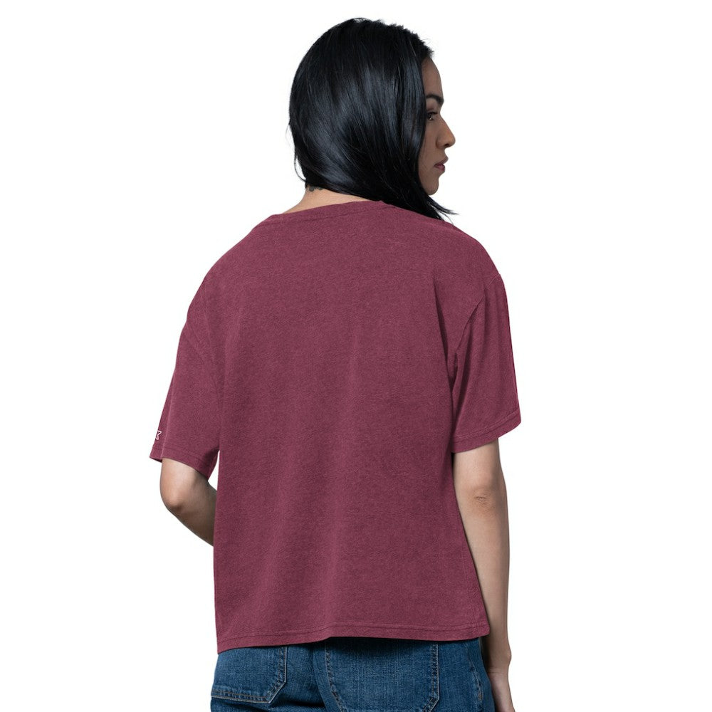 Colorado Avalanche Starter Women's Oversized Hall of Fame T-Shirt Heather Burgundy