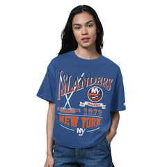 New York Islanders Starter Women's Oversized Hall of Fame T-Shirt Heather Royal