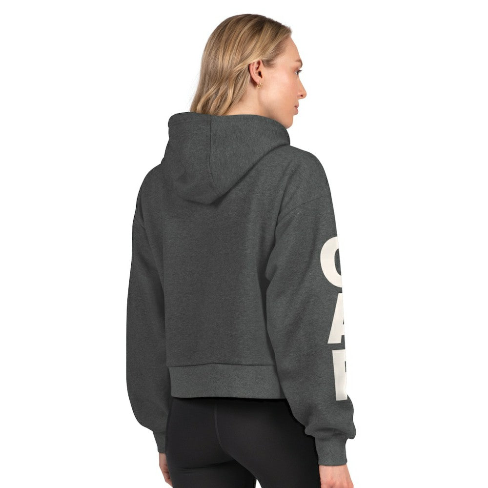 Carolina Hurricanes Starter Women's Star Player Cropped Fleece Hoodie Heather Charcoal