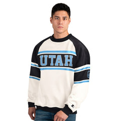 Utah Mammoth Starter Male Adult Defense Fleece Crewneck Sweatshirt White