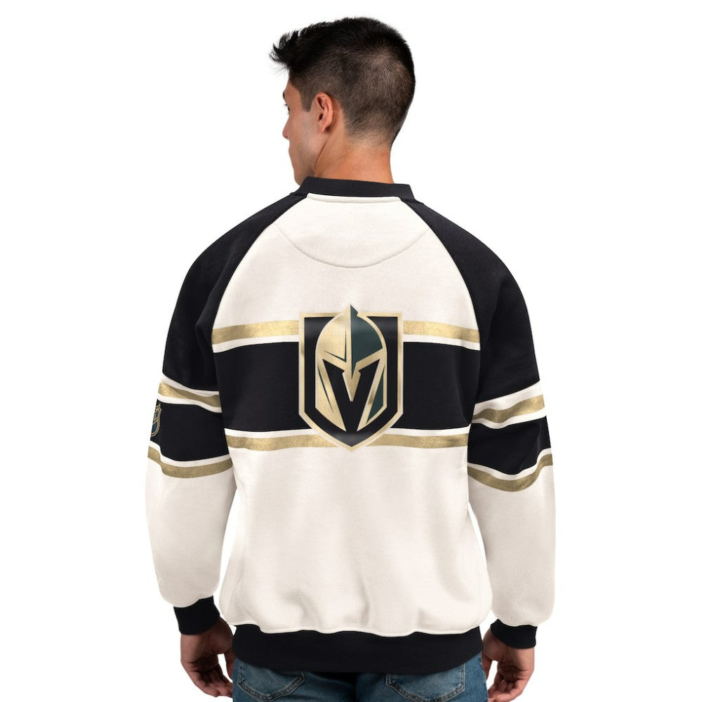 Vegas Golden Knights Starter Male Adult Defense Fleece Crewneck Sweatshirt White