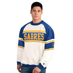 Buffalo Sabres Starter Male Adult Defense Fleece Crewneck Sweatshirt White