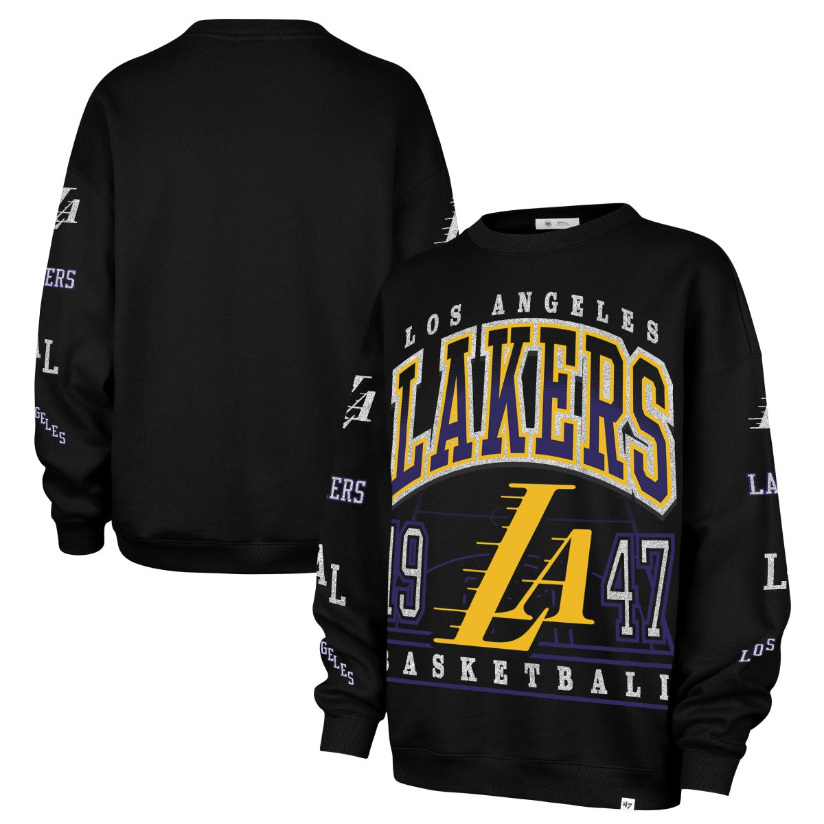 Los Angeles Lakers '47 Women's 2025/26 City Edition Go Big Oversized Sweatshirt - Black | 47 brand shop