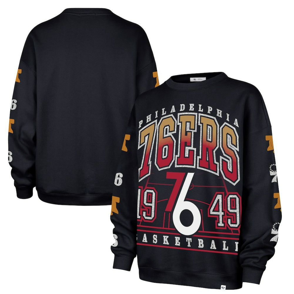 Philadelphia 76ers '47 Women's 2025/26 City Edition Go Big Oversized Sweatshirt - Navy | 47 brand for sale