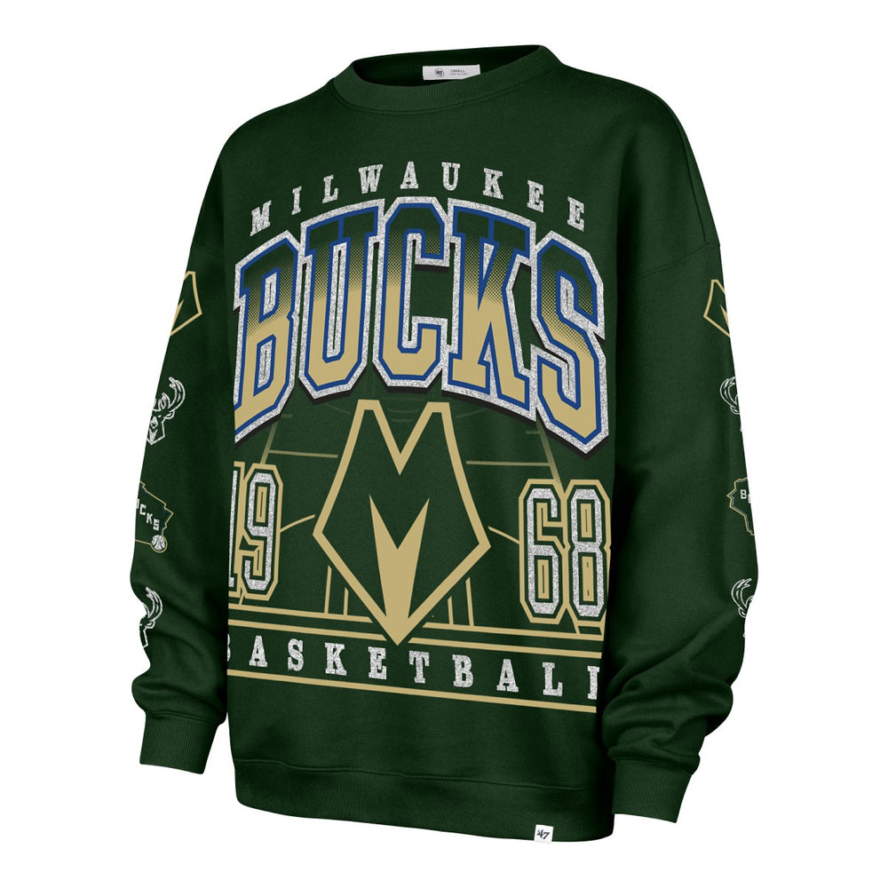 Milwaukee Bucks '47 Women's 2025/26 City Edition Go Big Oversized Sweatshirt - Hunter Green | 47 brand for sale