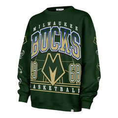 Milwaukee Bucks '47 Women's 2025/26 City Edition Go Big Oversized Sweatshirt - Hunter Green | 47 brand for sale