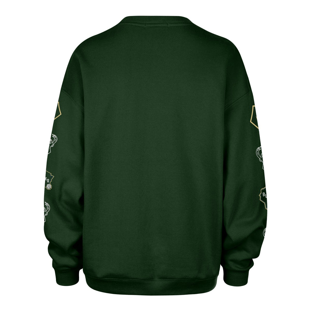 Milwaukee Bucks '47 Women's 2025/26 City Edition Go Big Oversized Sweatshirt - Hunter Green | 47 brand for sale