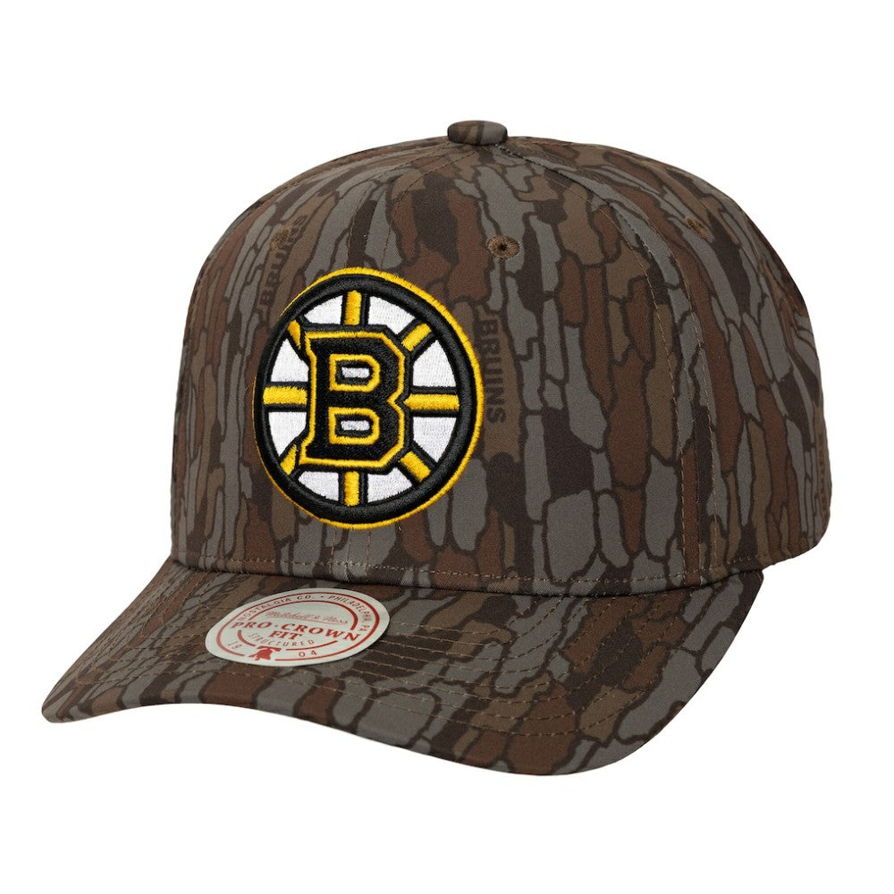 Boston Bruins Mitchell & Ness Hidden Camo Pro Crown Adjustable Hat Camo