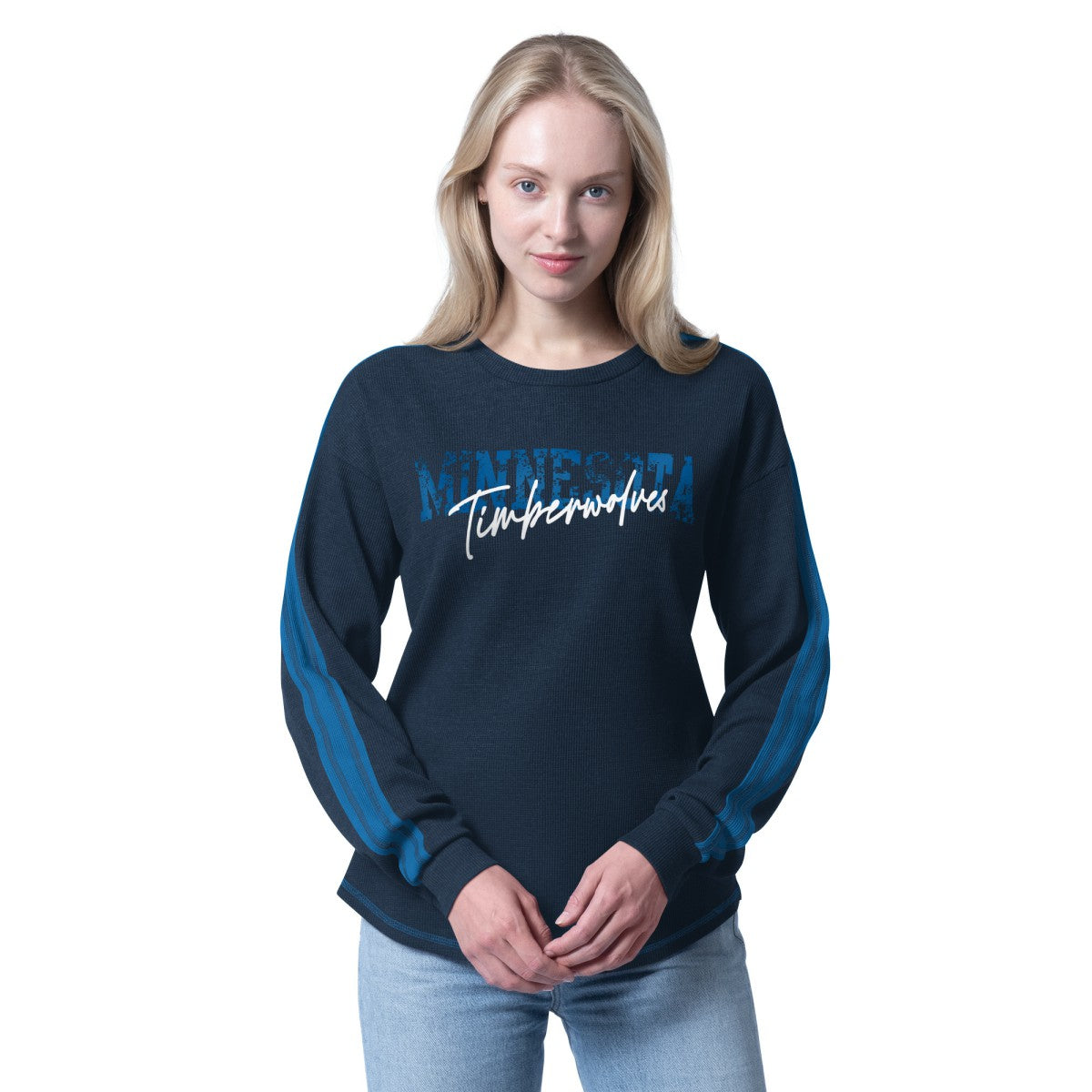 Minnesota Timberwolves G-III 4Her by Carl Banks Women's Advantage Tri-Blend Long Sleeve T-Shirt - Navy on sale