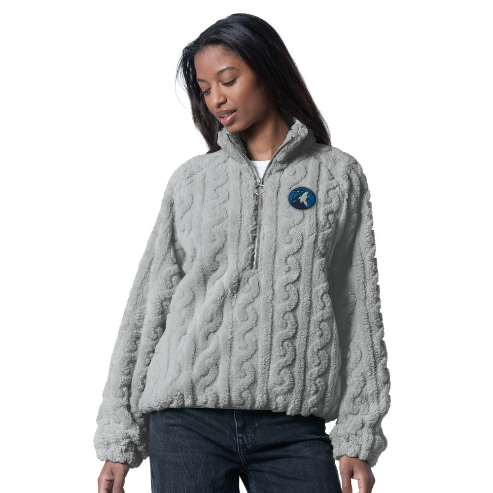 Minnesota Timberwolves G-III 4Her by Carl Banks Women's Champ Half-Zip Pullover - Gray cheap