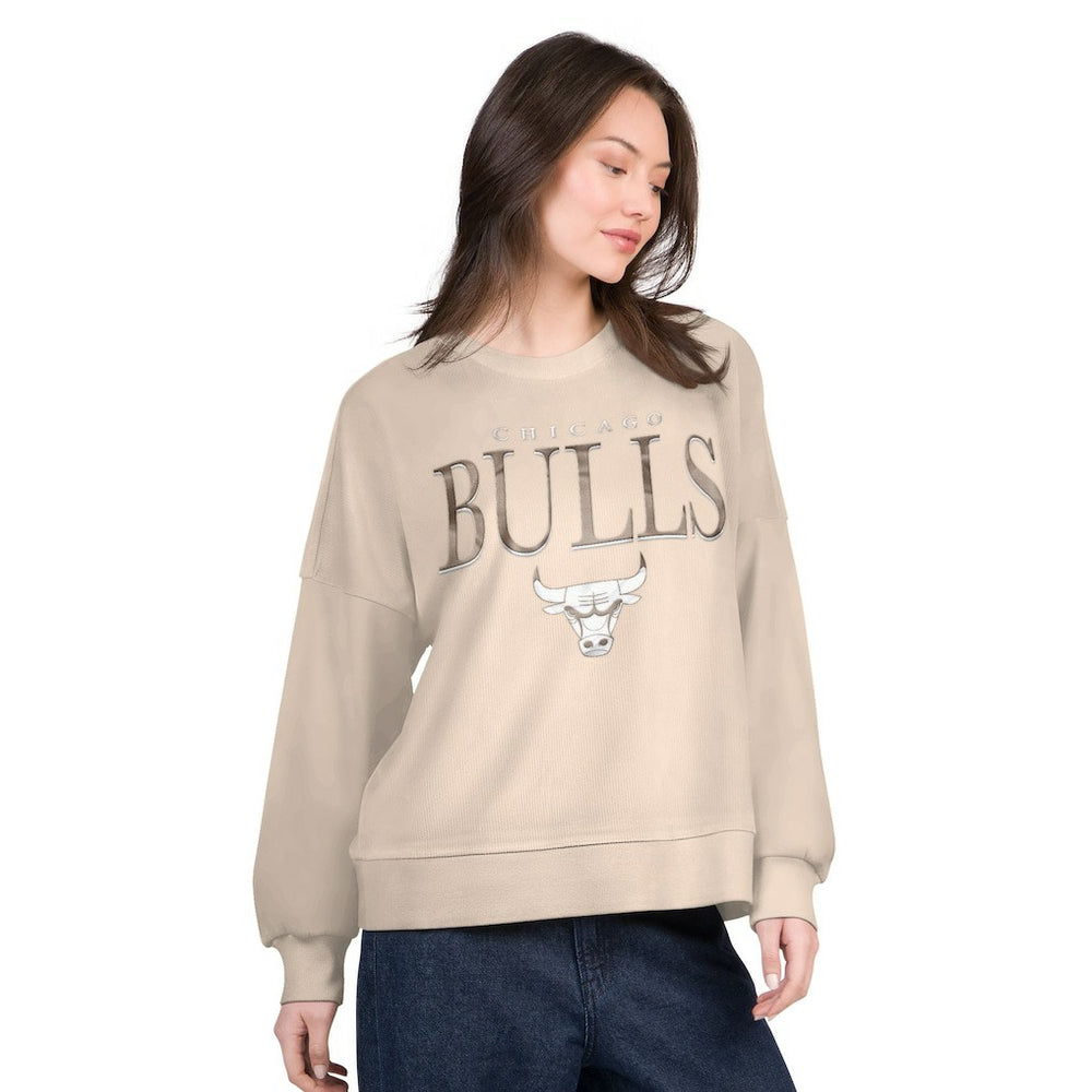 Chicago Bulls G-III 4Her by Carl Banks Women's Oversized Vet II Sweatshirt - Natural outlet