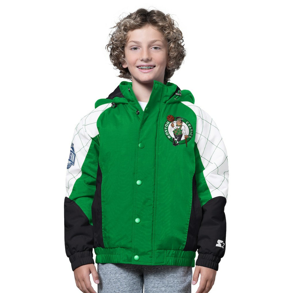 Boston Celtics Starter Youth All Time Pro Jr. Full-Zip Hoodie Jacket - Kelly Green/Black outlet