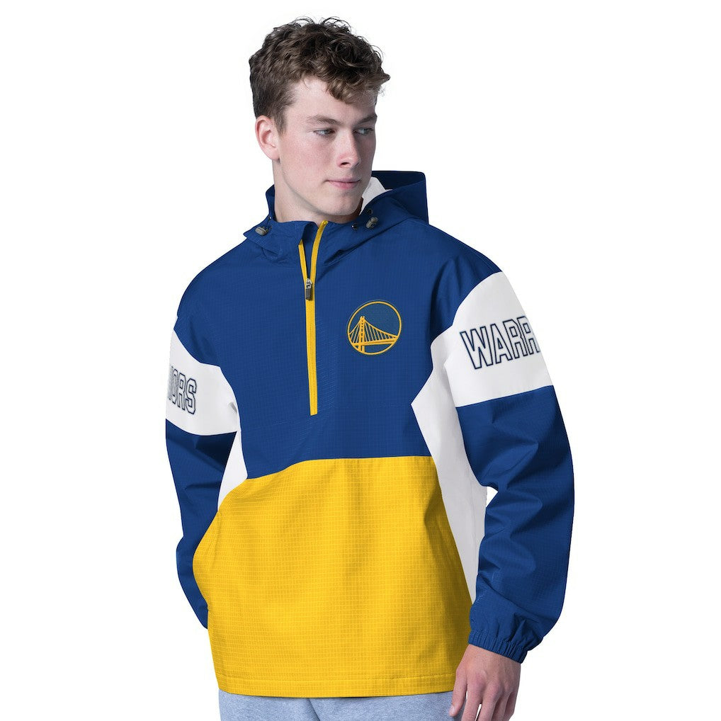 Golden State Warriors G-III Sports by Carl Banks Tailgate Half-Zip Hoodie sale - Royal/Gold online