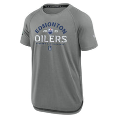 Edmonton Oilers Fanatics 2025 Stanley Cup Playoffs Authentic Pro Rink Performance T-Shirt Heather Gray