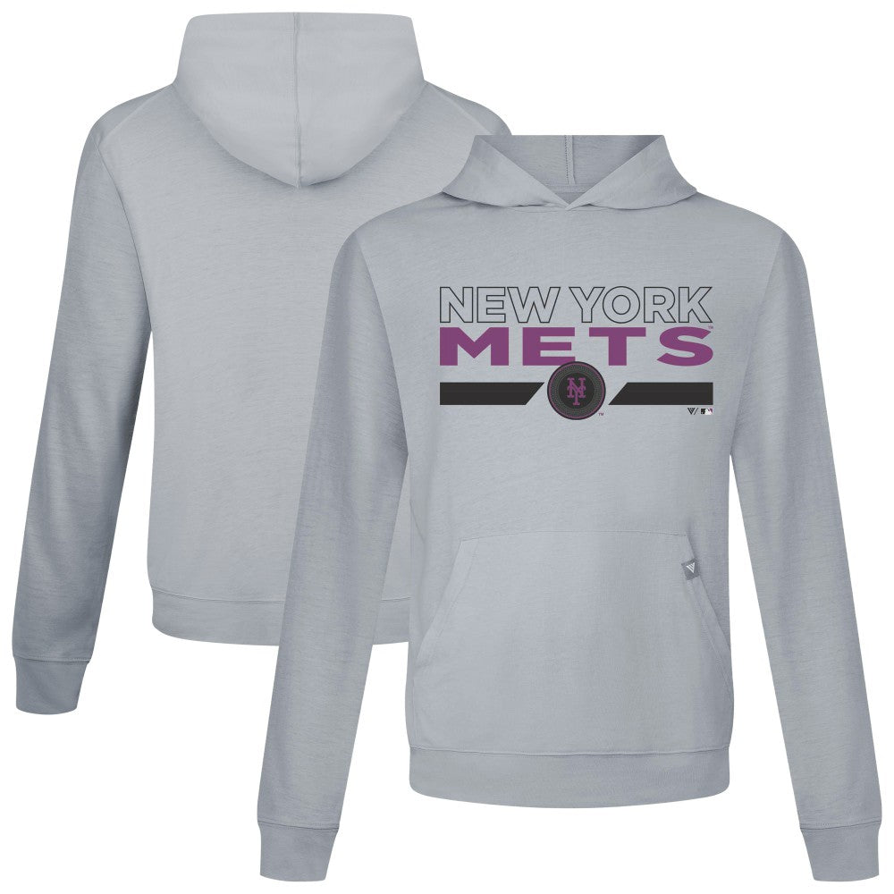 New York Mets Levelwear City Connect Relay No Hitter Pullover Hoodie - Gray