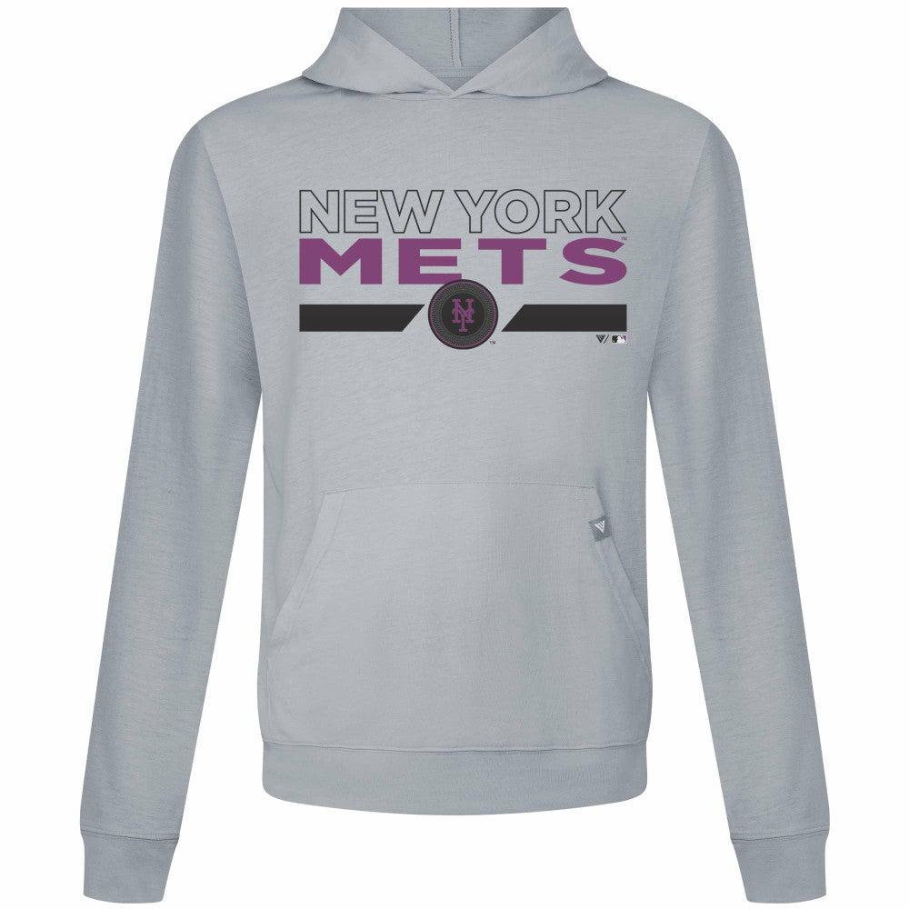 New York Mets Levelwear City Connect Relay No Hitter Pullover Hoodie - Gray