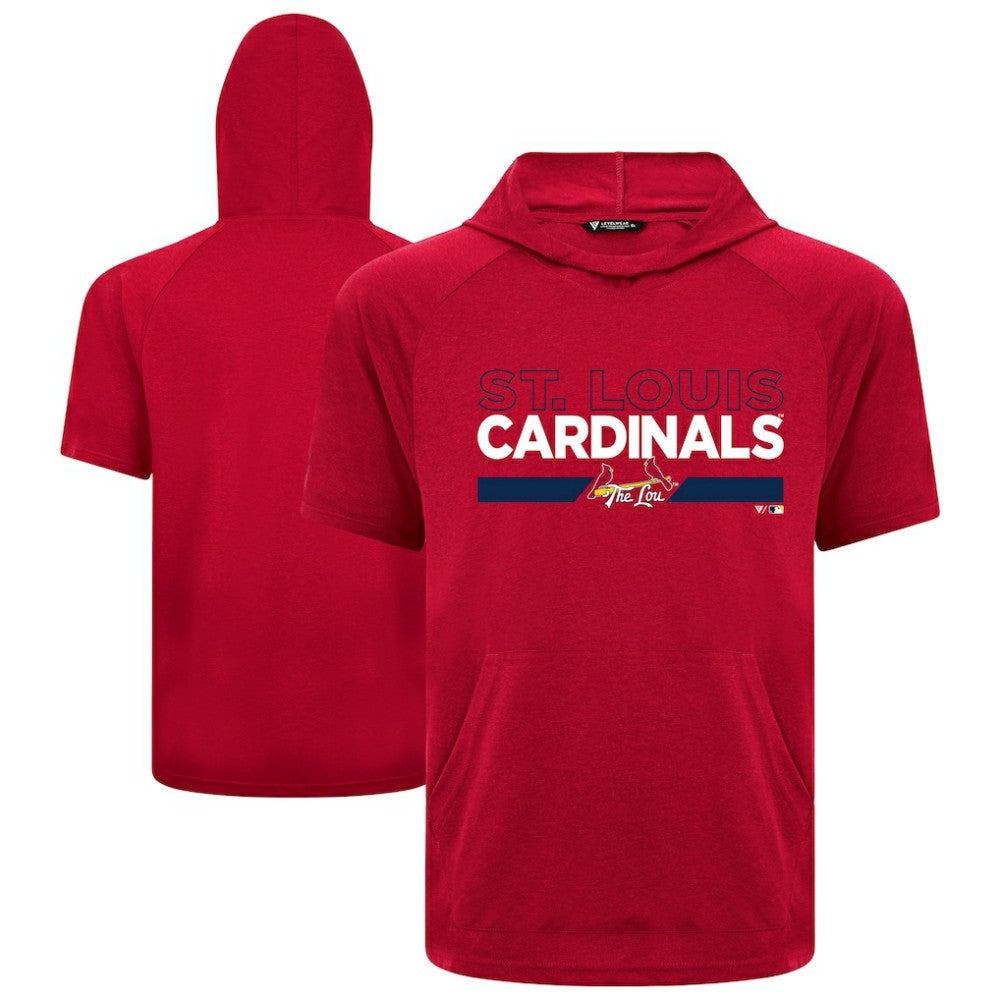 St. Louis Cardinals Levelwear City Connect Phase No Hitter Short Sleeve Pullover Hoodie - Red