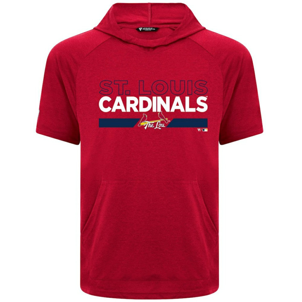 St. Louis Cardinals Levelwear City Connect Phase No Hitter Short Sleeve Pullover Hoodie - Red