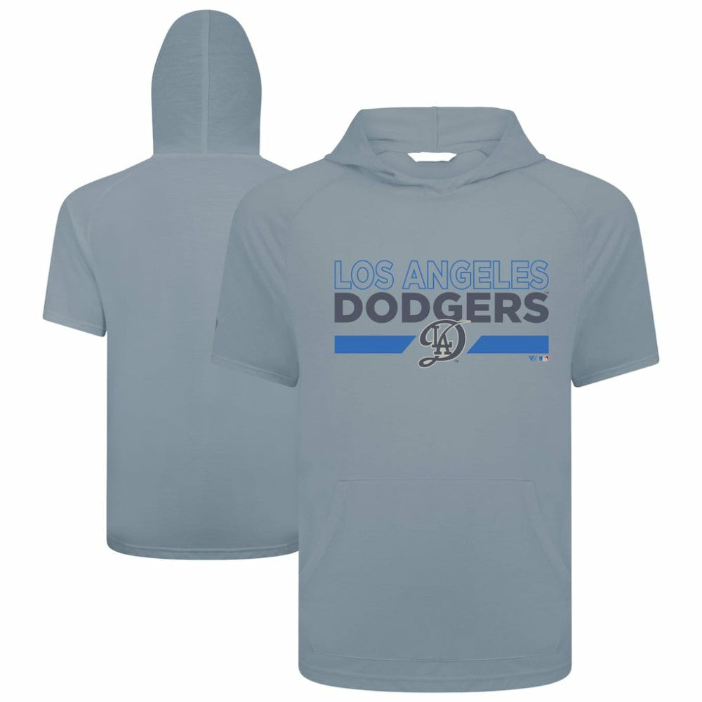 Los Angeles Dodgers Levelwear City Connect Phase No Hitter Short Sleeve Pullover Hoodie - Gray