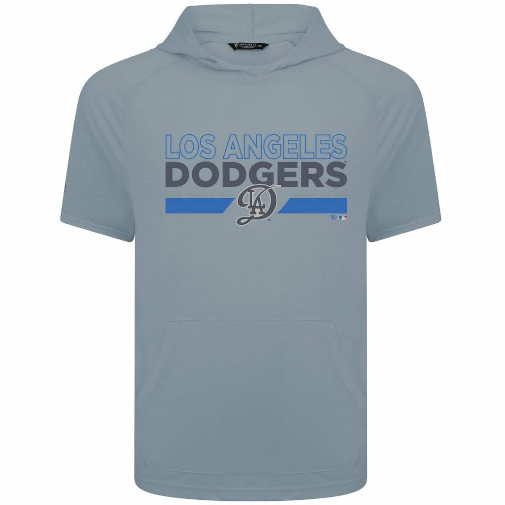 Los Angeles Dodgers Levelwear City Connect Phase No Hitter Short Sleeve Pullover Hoodie - Gray
