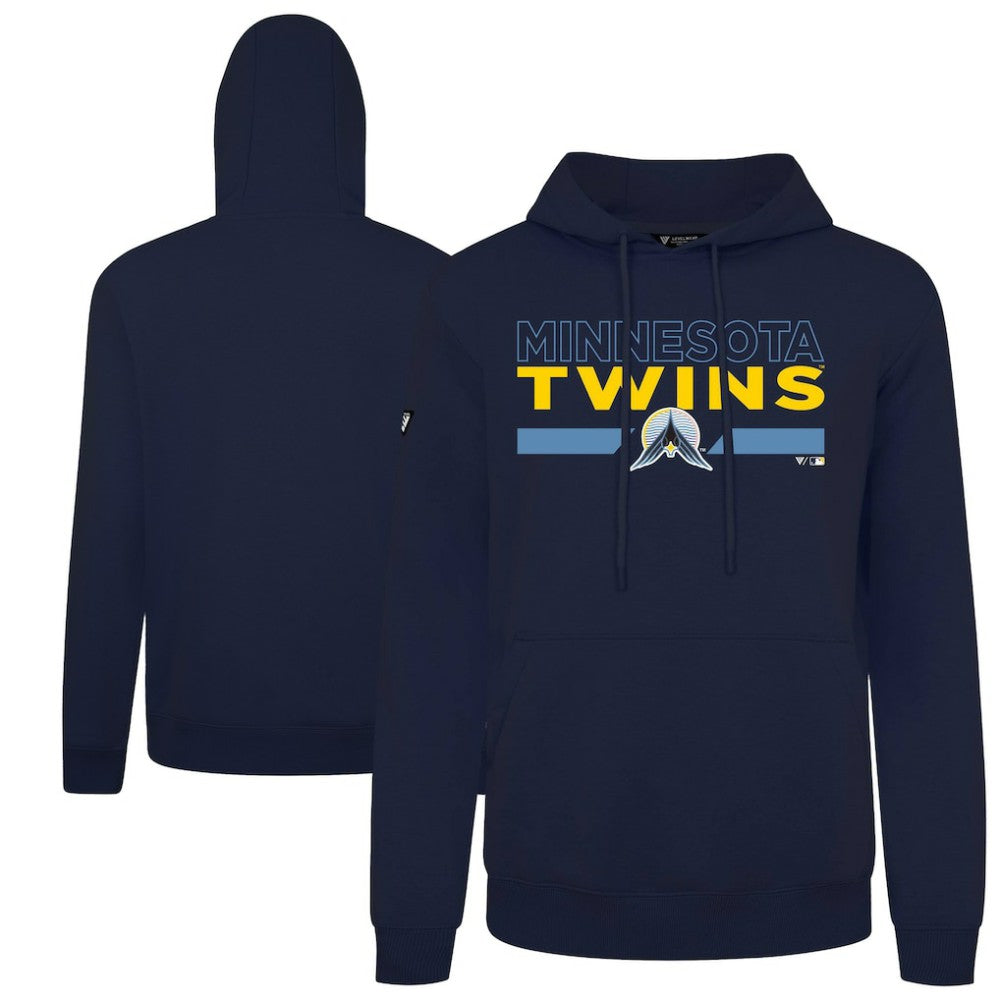 Minnesota Twins Levelwear City Connect Podium No Hitter Pullover Hoodie - Navy