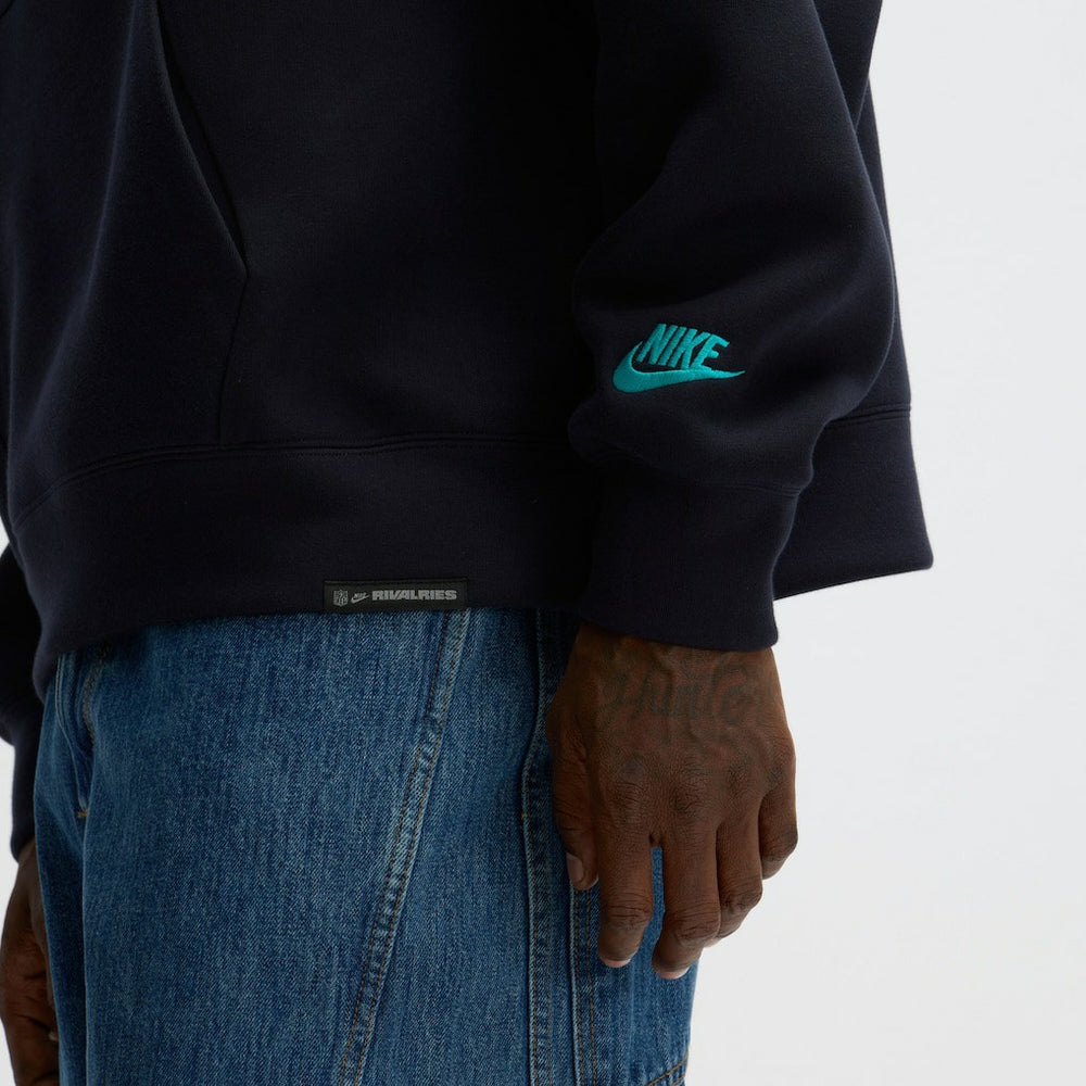 Miami Dolphins 2025 Rivalries Collection Oversized Tech Fleece Hoodie - Pitch Blue | Nike for sale