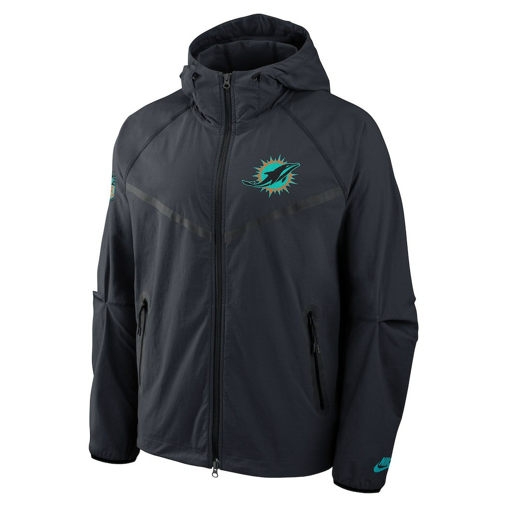 Miami Dolphins 2025 Rivalries Collection Tech Raglan Full-Zip Jacket - Pitch Blue | Nike on sale