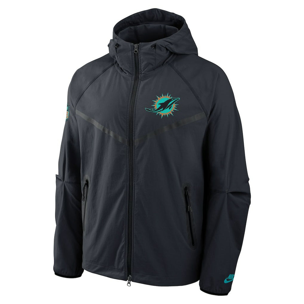 Miami Dolphins 2025 Rivalries Collection Tech Raglan Full-Zip Jacket - Pitch Blue | Nike on sale
