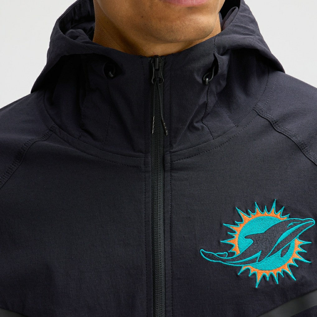 Miami Dolphins 2025 Rivalries Collection Tech Raglan Full-Zip Jacket - Pitch Blue | Nike on sale
