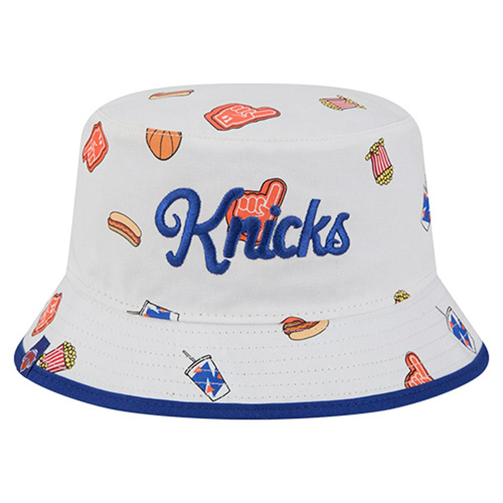 New York Knicks Team Cheer Reversible Bucket Hat - White | New Era shop
