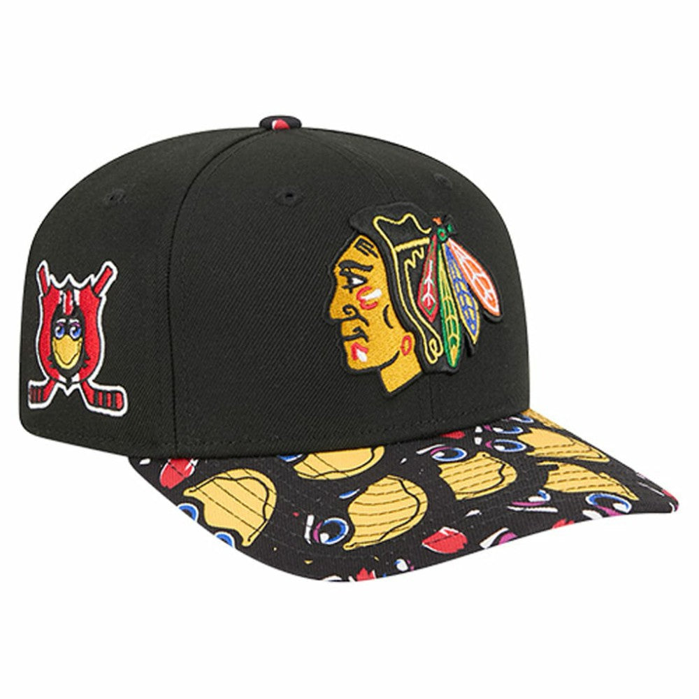 Chicago Blackhawks New Era Mascot Visor 9SEVENTY Adjustable Hat Black