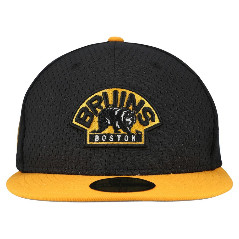 Boston Bruins New Era Mesh Crown Two-Tone 59FIFTY Fitted Hat Black/Gold