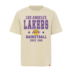 Los Angeles Lakers Sportiqe Unisex Duke Premium T-Shirt - Cream on sale