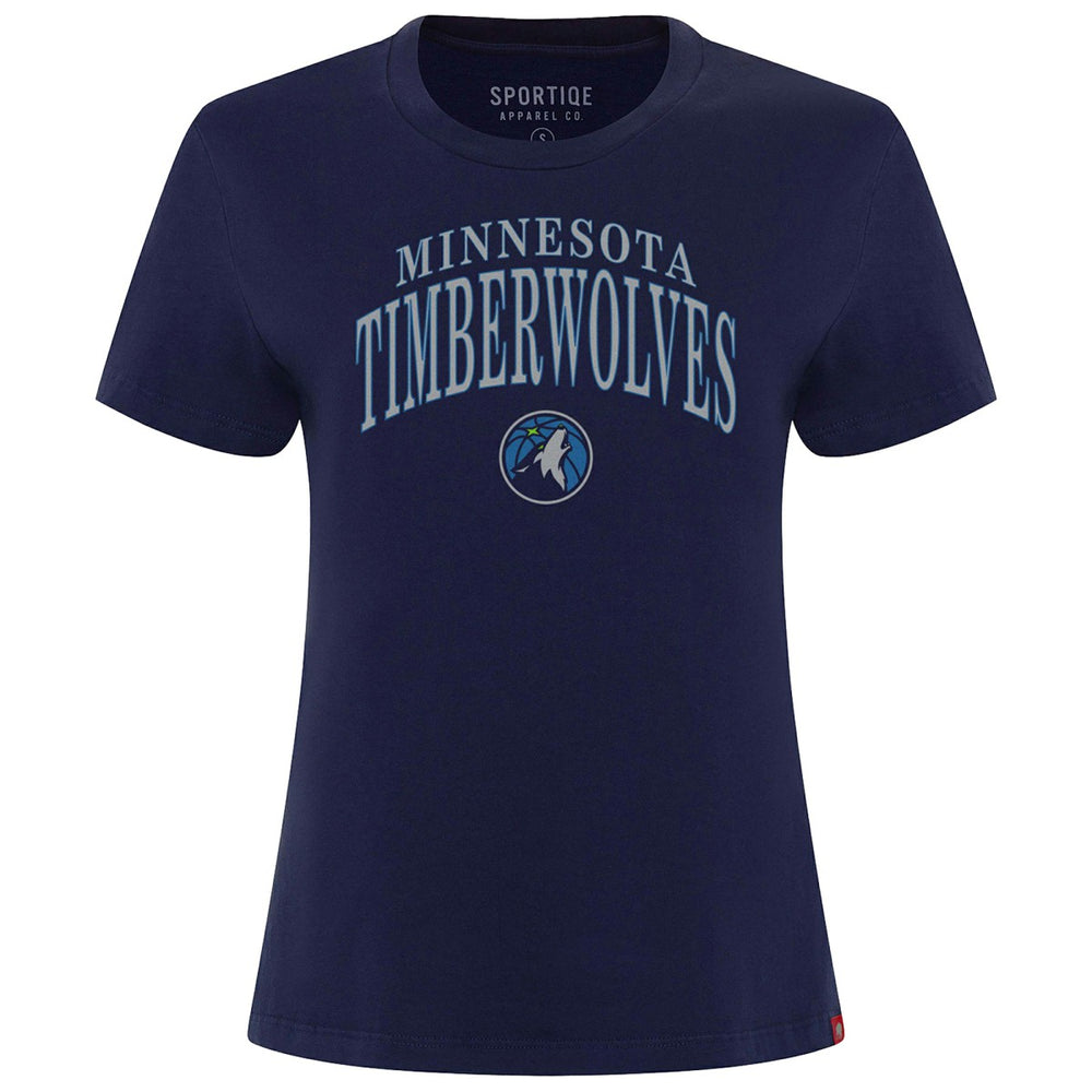 Minnesota Timberwolves Sportiqe Women's Arcadia Boxy T-Shirt - Navy sale