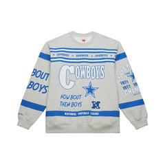 Dallas Cowboys All Over Print Retro Fleece Sweatshirt - Heather Gray cheap