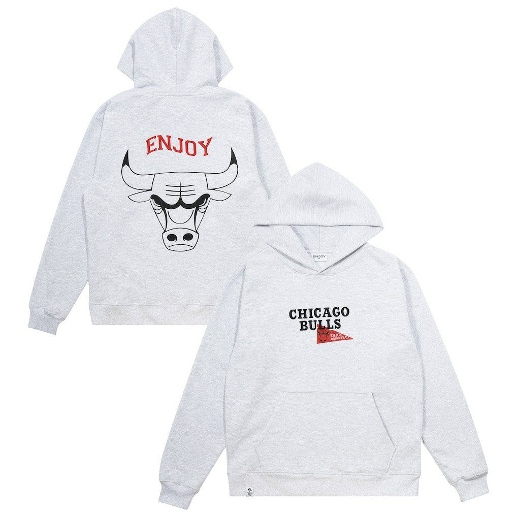 Enjoy Basketball x Chicago Bulls Unisex Hoop Enthusiast Capsule Collection Pullover Hoodie - Heather Gray on sale