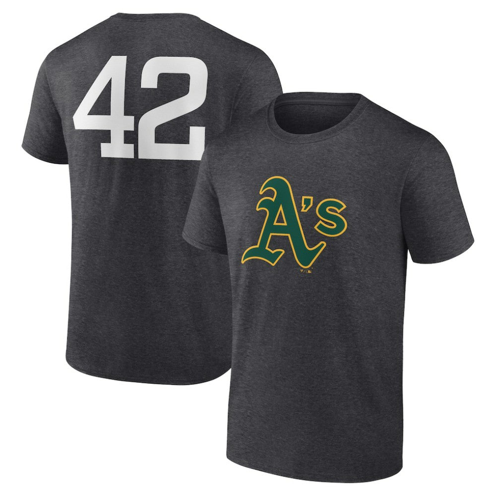Athletics Jackie Robinson Day Name & Number T-Shirt - Charcoal