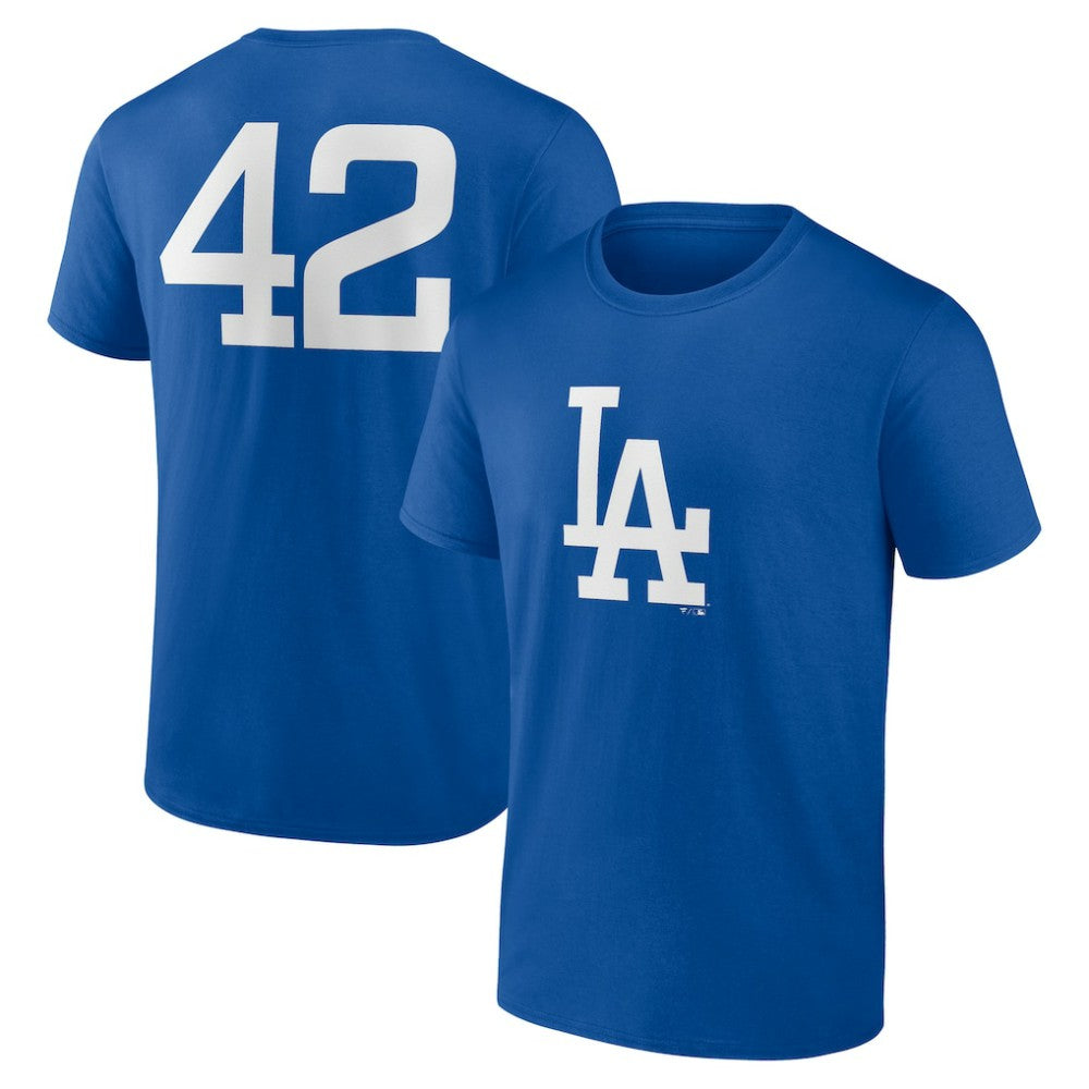 Los Angeles Dodgers Jackie Robinson Day Name & Number T-Shirt - Royal