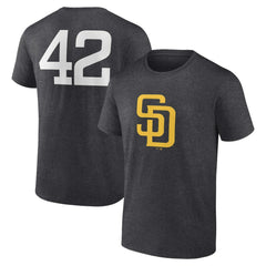 San Diego Padres Jackie Robinson Day Name & Number T-Shirt - Charcoal