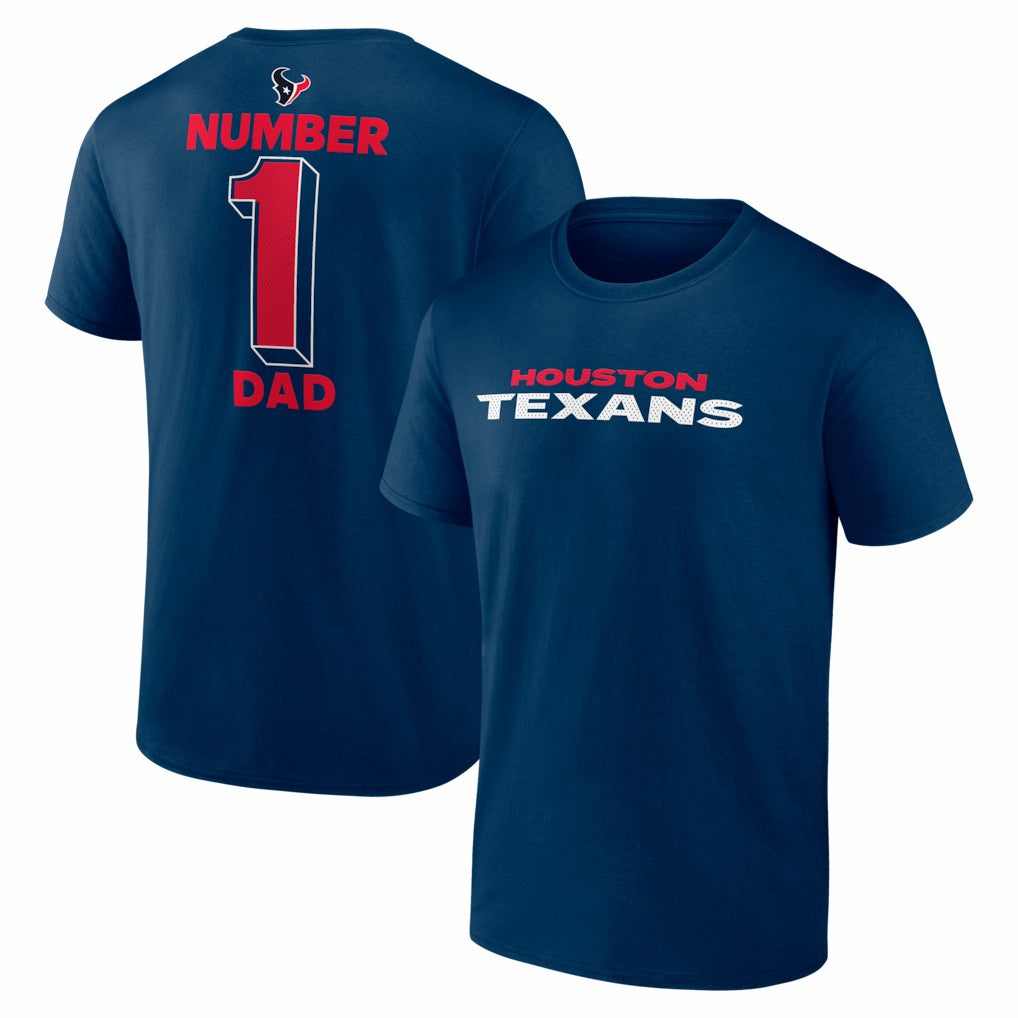 Houston Texans #1 Dad Jersey T-Shirt - Navy for sale
