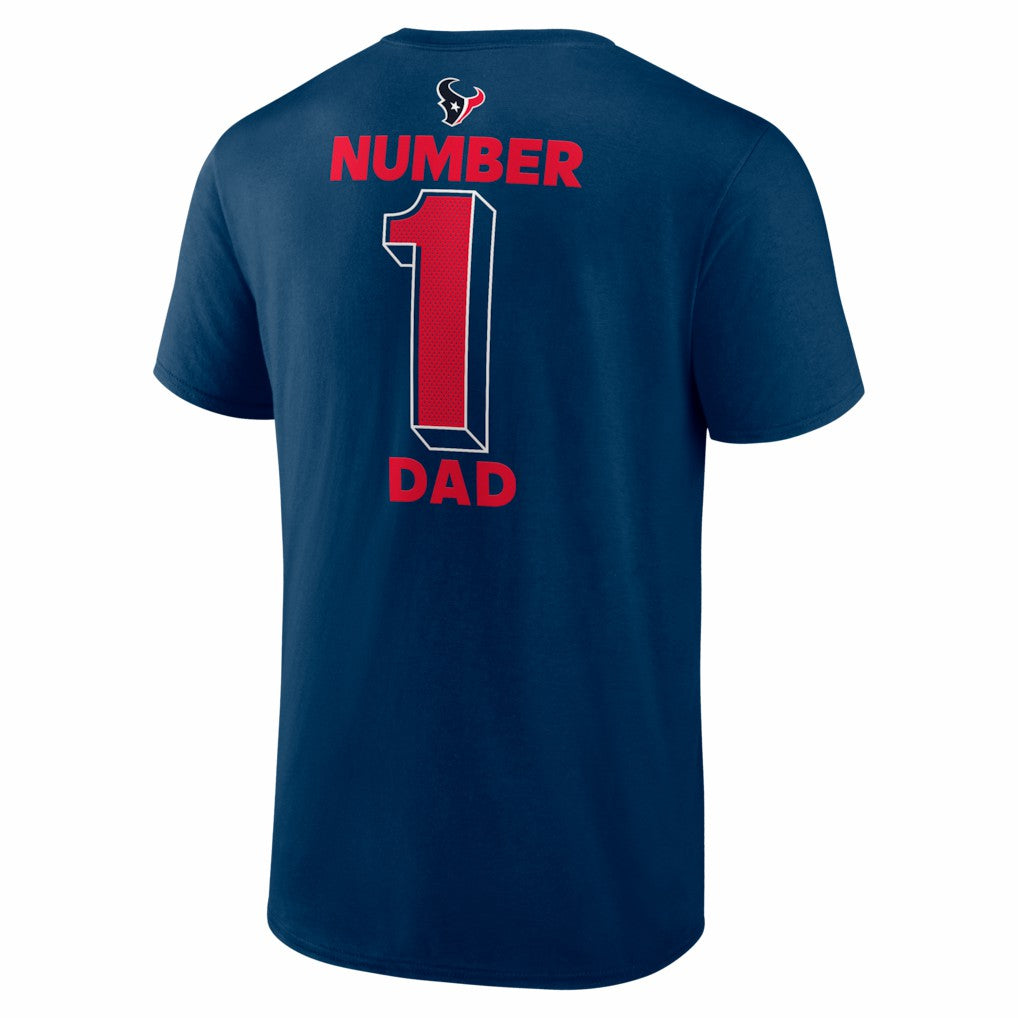 Houston Texans #1 Dad Jersey T-Shirt - Navy for sale