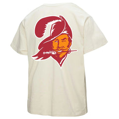Tampa Bay Buccaneers Women's 50th Season Pirate Oversized Boyfriend T-Shirt - Cream discount