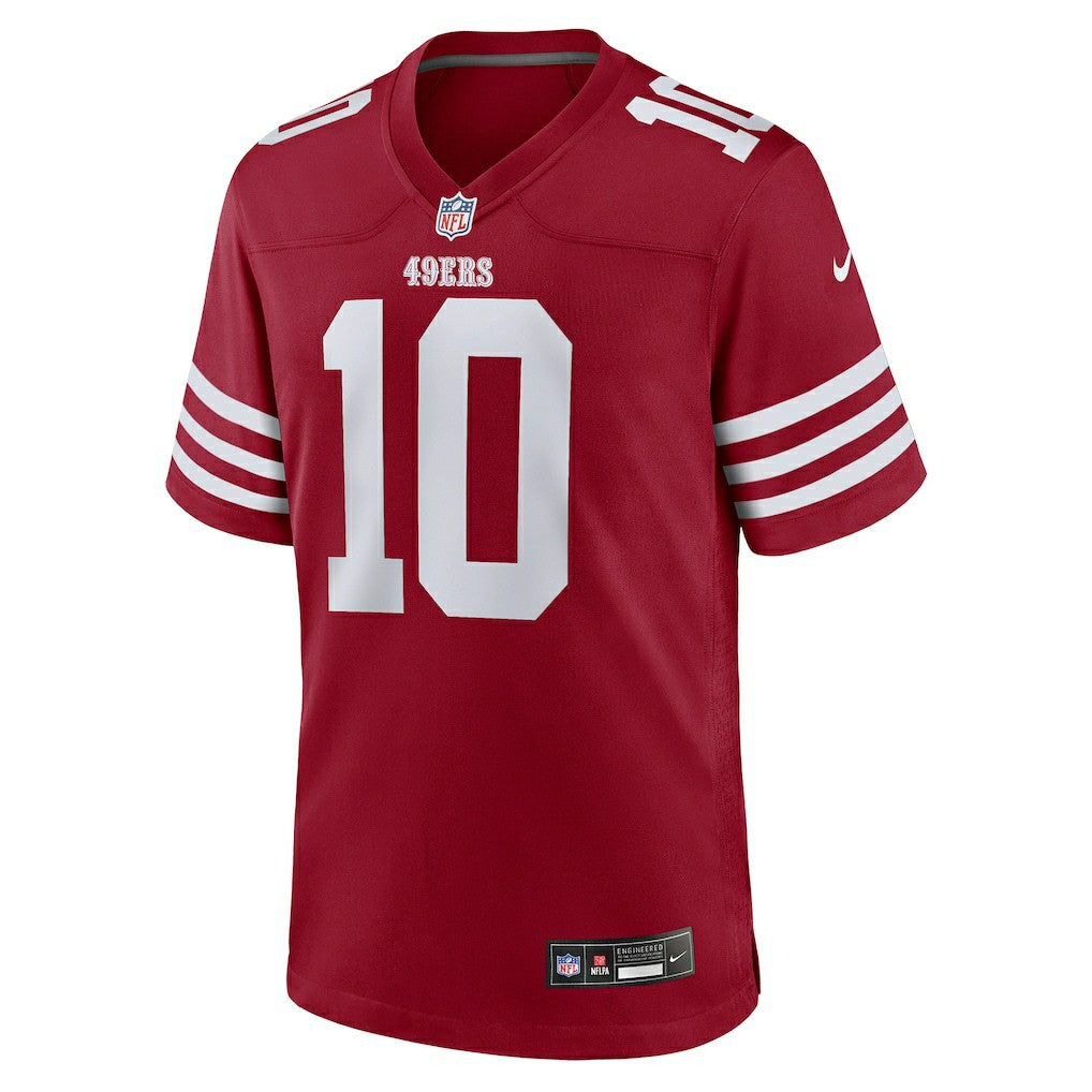 Mac Jones San Francisco 49ers Team Game Jersey - Scarlet | Nike outlet