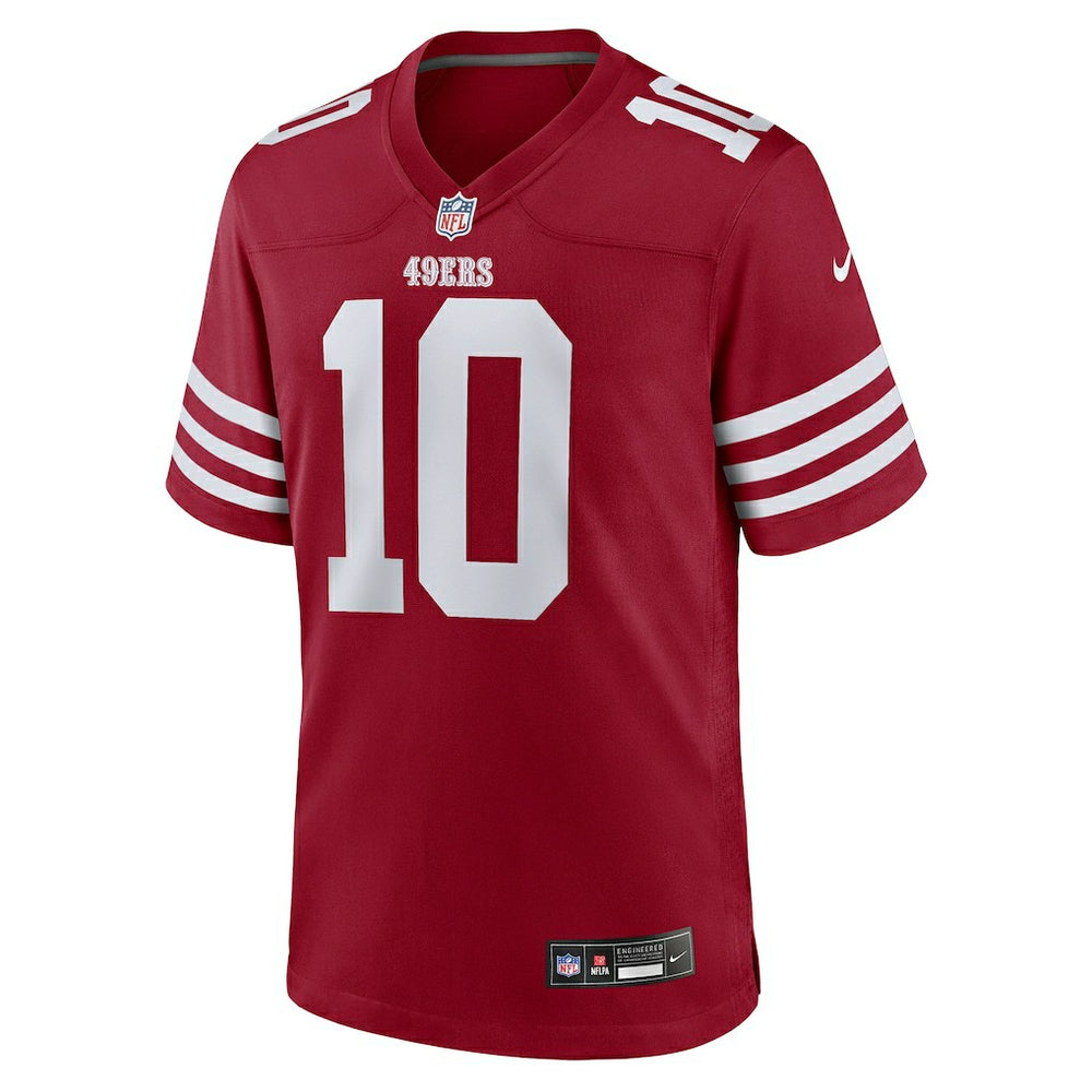 Mac Jones San Francisco 49ers Team Game Jersey - Scarlet | Nike outlet