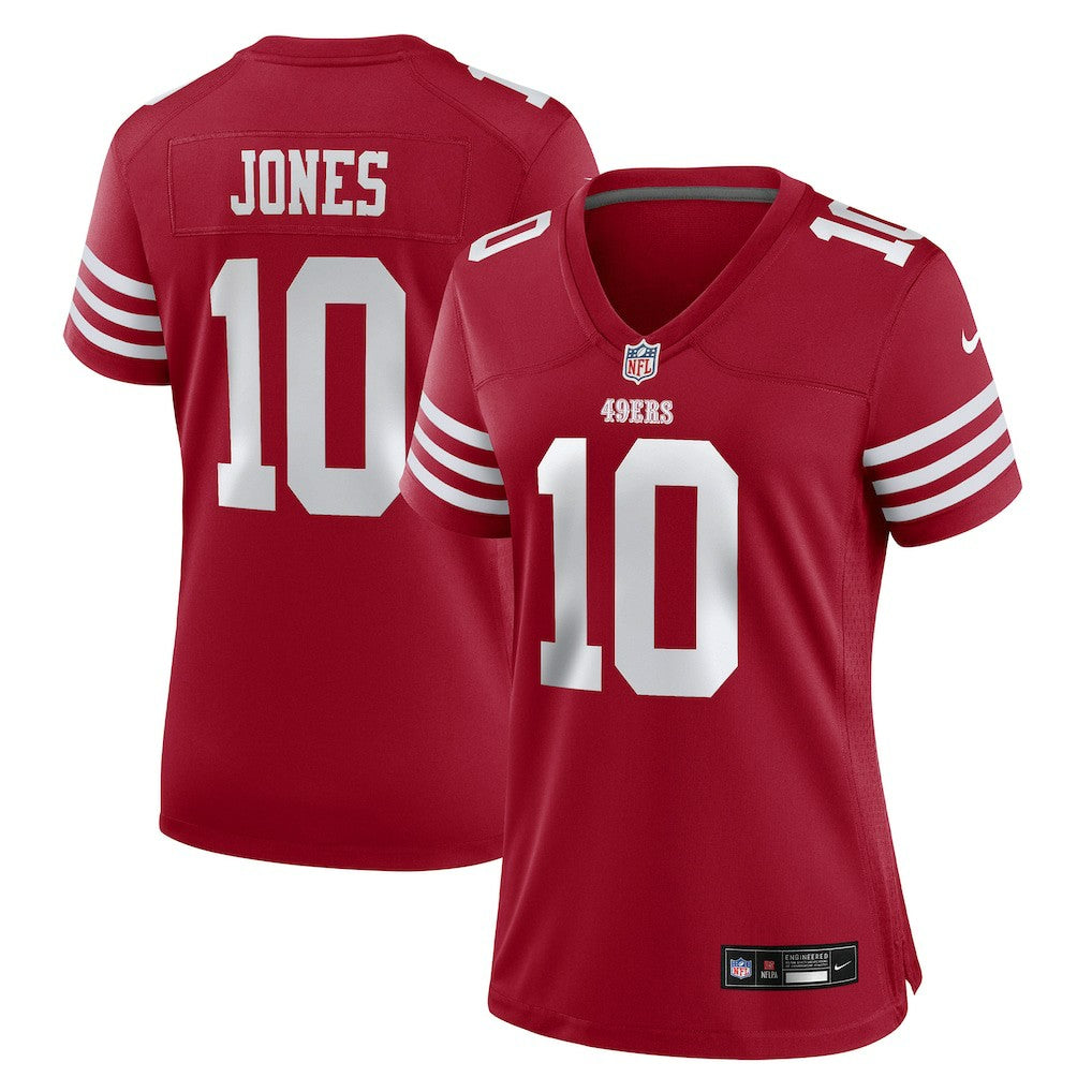Mac Jones San Francisco 49ers Women's Team Game Jersey - Scarlet | Nike sale